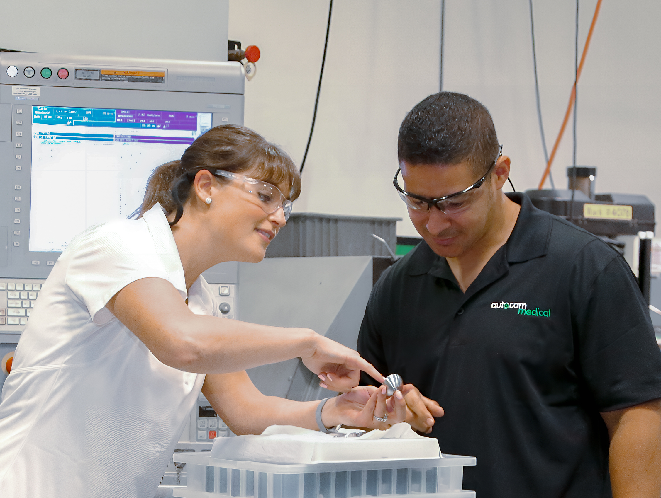 Autocam Medical CNC machinist on the shop floor